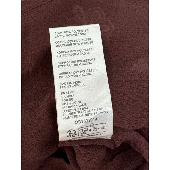 Free People Sz M Sonja Skirt Tank Set Maxi Brown Velvet Floral Boho Festival New - Picture 8 of 10